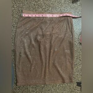 Lulu's Sequin Sunset Gold Midi Pencil Skirt and Crop Top set